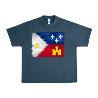Midnight Navy louisiana flag background Urban Heavy Tee - BarkalooDesign