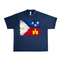 Navy louisiana flag background Urban Heavy Tee - BarkalooDesign