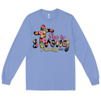 Colony Blue she is strong proverbs 31 25 Long Sleeve Tee - JahusDesignShop