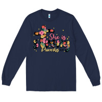 Navy she is strong proverbs 31 25 Long Sleeve Tee - JahusDesignShop