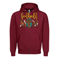 Burgundy football mom Zipper Hoodie - JahusDesignShop