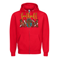 Red football mom Zipper Hoodie - JahusDesignShop