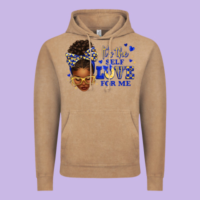 Sorority Colors Blue And Gold It's The Self Love F Vintage Hoodie Designed By Texasbilliewilder