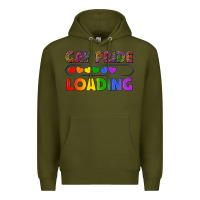 Army Green Western Gay Pride Loading LGBTQ+ Premium Hoodie - BundleAndBundleShop