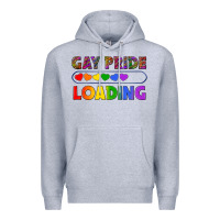 Heather Grey Western Gay Pride Loading LGBTQ+ Premium Hoodie - BundleAndBundleShop