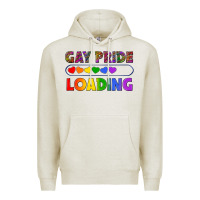 Oatmeal Heather Western Gay Pride Loading LGBTQ+ Premium Hoodie - BundleAndBundleShop