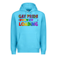 Ocean Blue Western Gay Pride Loading LGBTQ+ Premium Hoodie - BundleAndBundleShop
