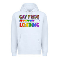 White Western Gay Pride Loading LGBTQ+ Premium Hoodie - BundleAndBundleShop