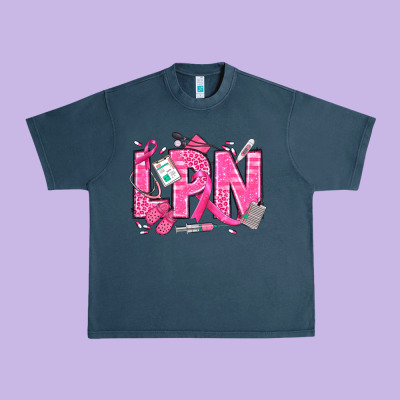 Breast Cancer Lpn Licensed Practical Nurse Urban Heavy Tee Designed By Texasbilliewilder