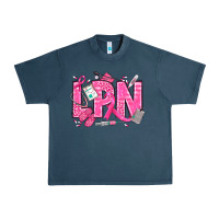 Midnight Navy Breast Cancer LPN Licensed Practical Nurse Urban Heavy Tee - texasbilliewilder