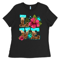 Black love summer with flowers Ladies Tee - AdoDesignShop