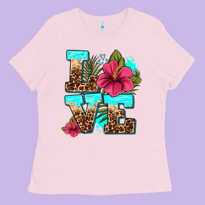 Love Summer With Flowers Ladies Tee Designed By Adodesignshop