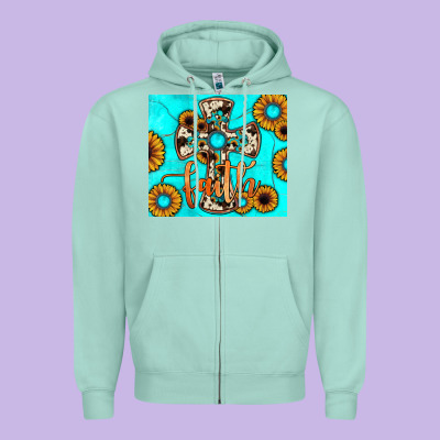 Cross Tumbler Zipper Hoodie Designed By Jahusdesignshop