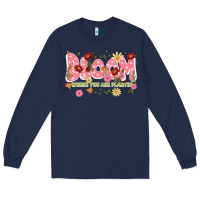 Navy bloom where you are planted Long Sleeve Tee - JahusDesignShop