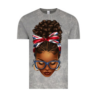 Cloud Rock union jack flag afro messy bun Vintage Tee - texasbilliewilder