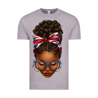 Vintage Zinc union jack flag afro messy bun Vintage Tee - texasbilliewilder