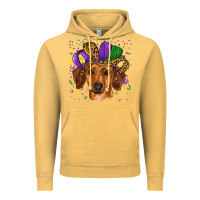 Vintage Mustard mardi gras hat dachshund Vintage Hoodie - RanaPortraitStore