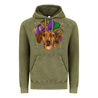 Vintage Olive mardi gras hat dachshund Vintage Hoodie - RanaPortraitStore