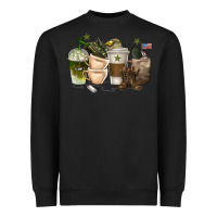 Black coffee cups army Heavyweight Sweatshirt - texasbilliewilder