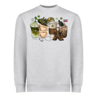 Heather Grey coffee cups army Heavyweight Sweatshirt - texasbilliewilder