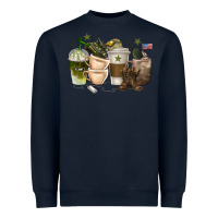 Navy coffee cups army Heavyweight Sweatshirt - texasbilliewilder