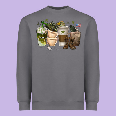 Heavyweight Sweatshirt coffee cups army
