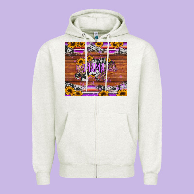 Mama Bear Sunflowers Purple Zipper Hoodie Designed By Jasminsmagicworld