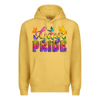 Antique Gold Gay Pride With Butterfly Premium Hoodie - BundleAndBundleShop