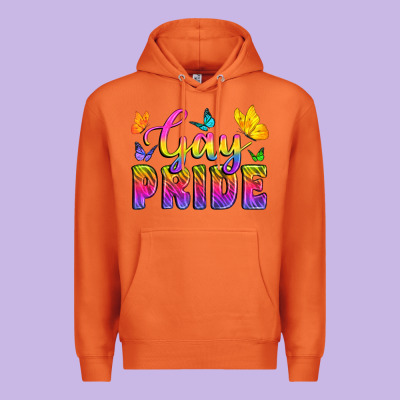 Gay Pride With Butterfly Premium Hoodie Designed By Bundleandbundleshop