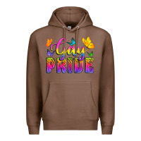 Chestnut Gay Pride With Butterfly Premium Hoodie - BundleAndBundleShop