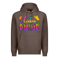 Coffee Gay Pride With Butterfly Premium Hoodie - BundleAndBundleShop