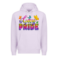 Lilac Gay Pride With Butterfly Premium Hoodie - BundleAndBundleShop