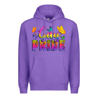 Purple Gay Pride With Butterfly Premium Hoodie - BundleAndBundleShop