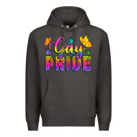 Smoke Gay Pride With Butterfly Premium Hoodie - BundleAndBundleShop