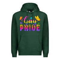 Sports Green Gay Pride With Butterfly Premium Hoodie - BundleAndBundleShop