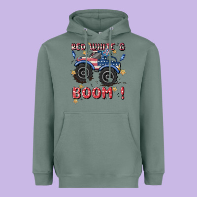4th Of July Png, Monster Truck Heavyweight Hoodie Designed By Maliassmallbusiness