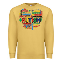 Antique Gold autism heart Premium Sweatshirt - MaliasSmallBusiness