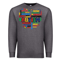 Charcoal Heather autism heart Premium Sweatshirt - MaliasSmallBusiness