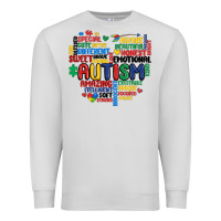 Dove Grey autism heart Premium Sweatshirt - MaliasSmallBusiness