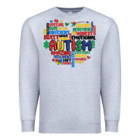 Heather Grey autism heart Premium Sweatshirt - MaliasSmallBusiness