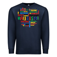 Navy autism heart Premium Sweatshirt - MaliasSmallBusiness