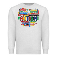 Oatmeal Heather autism heart Premium Sweatshirt - MaliasSmallBusiness