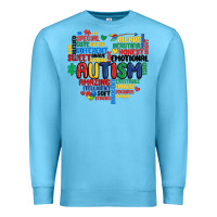Ocean Blue autism heart Premium Sweatshirt - MaliasSmallBusiness