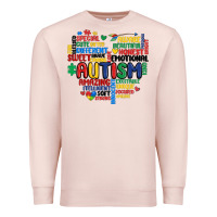 Pale Pink autism heart Premium Sweatshirt - MaliasSmallBusiness