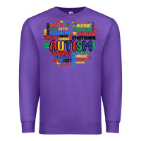 Purple autism heart Premium Sweatshirt - MaliasSmallBusiness