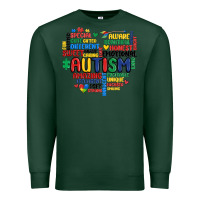 Sports Green autism heart Premium Sweatshirt - MaliasSmallBusiness
