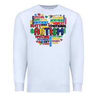 White autism heart Premium Sweatshirt - MaliasSmallBusiness
