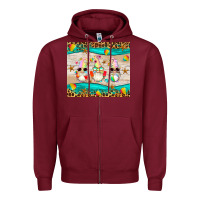 Burgundy summer gnomes Zipper Hoodie - Artiststas