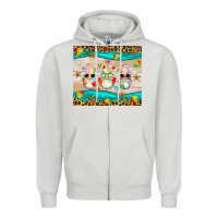 Dove Grey summer gnomes Zipper Hoodie - Artiststas