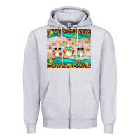 Heather Grey summer gnomes Zipper Hoodie - Artiststas